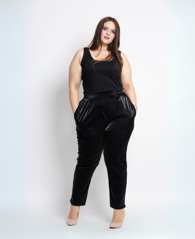 Pantalon en Satin Élastique